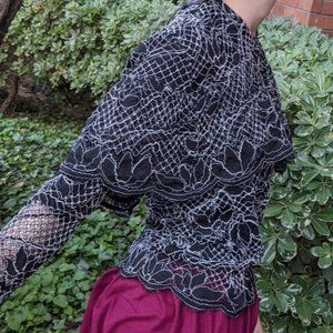Black and white knitted shirt